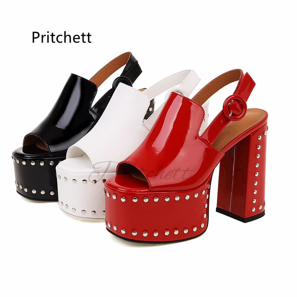 Rivet Chunky High Heels