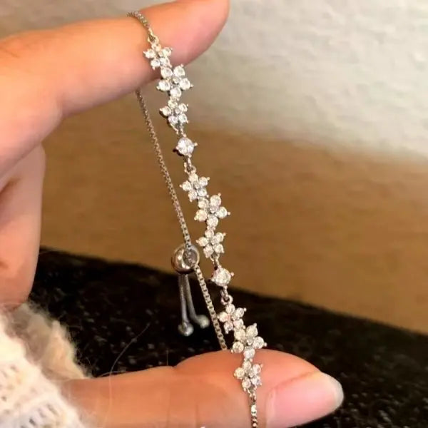 Sparkling Cherry Blossoms Butterfly Bracelet