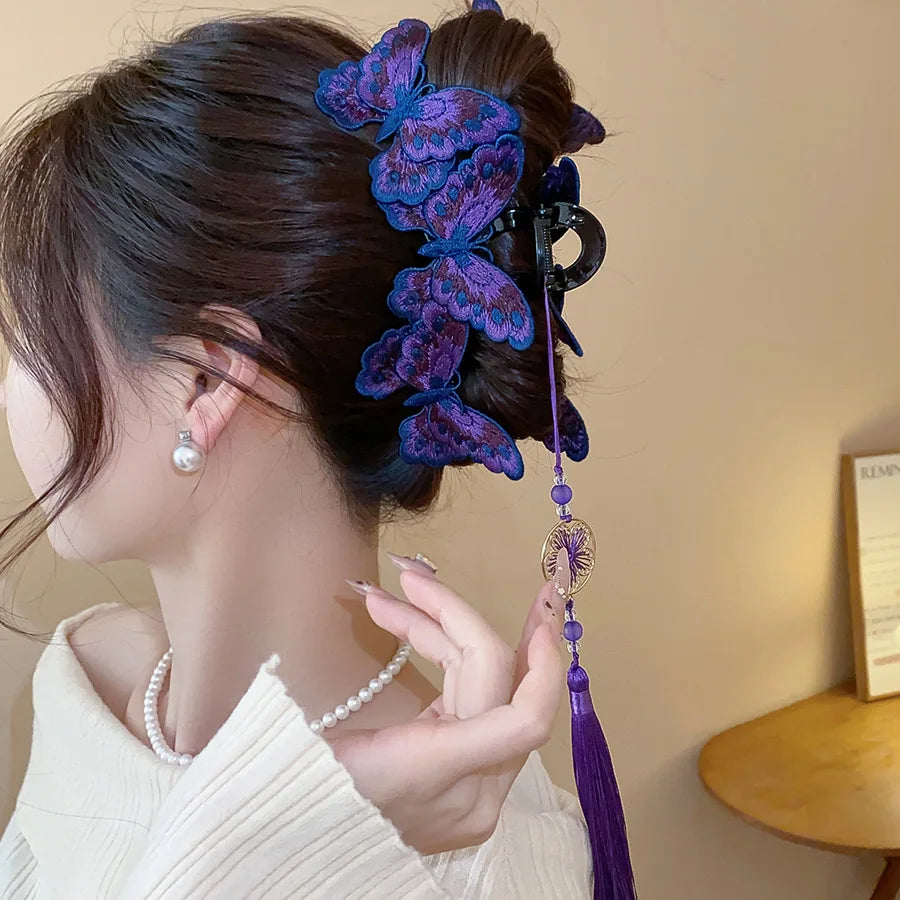 New Chinese Style Kniting Butterfly Hair Claws