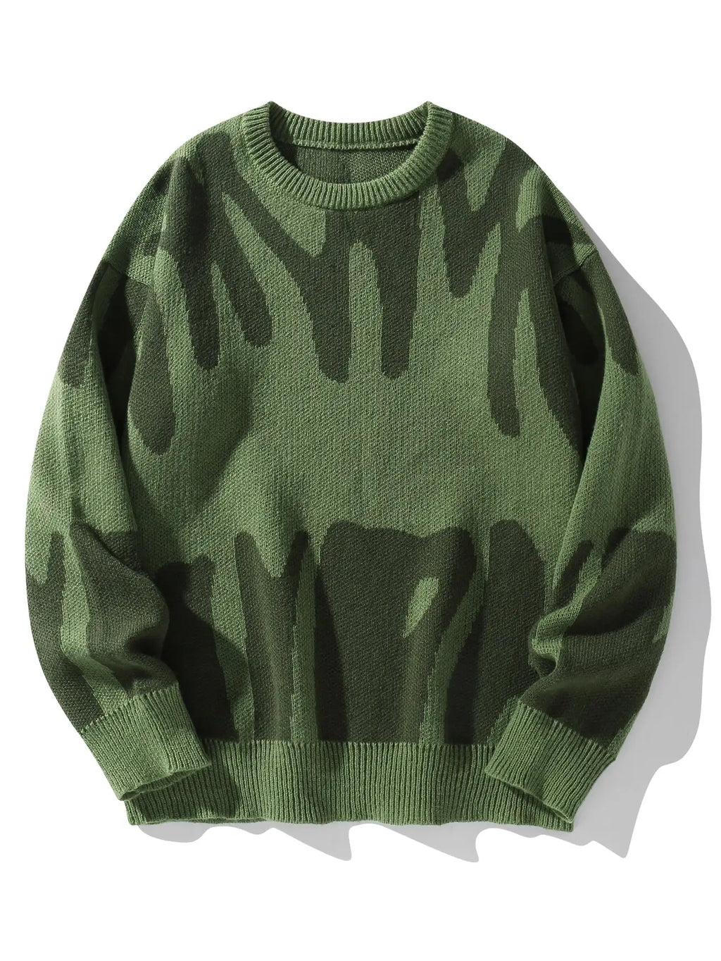 Irregular Jacquard Pattern Pullover Sweater