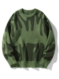 Irregular Jacquard Pattern Pullover Sweater