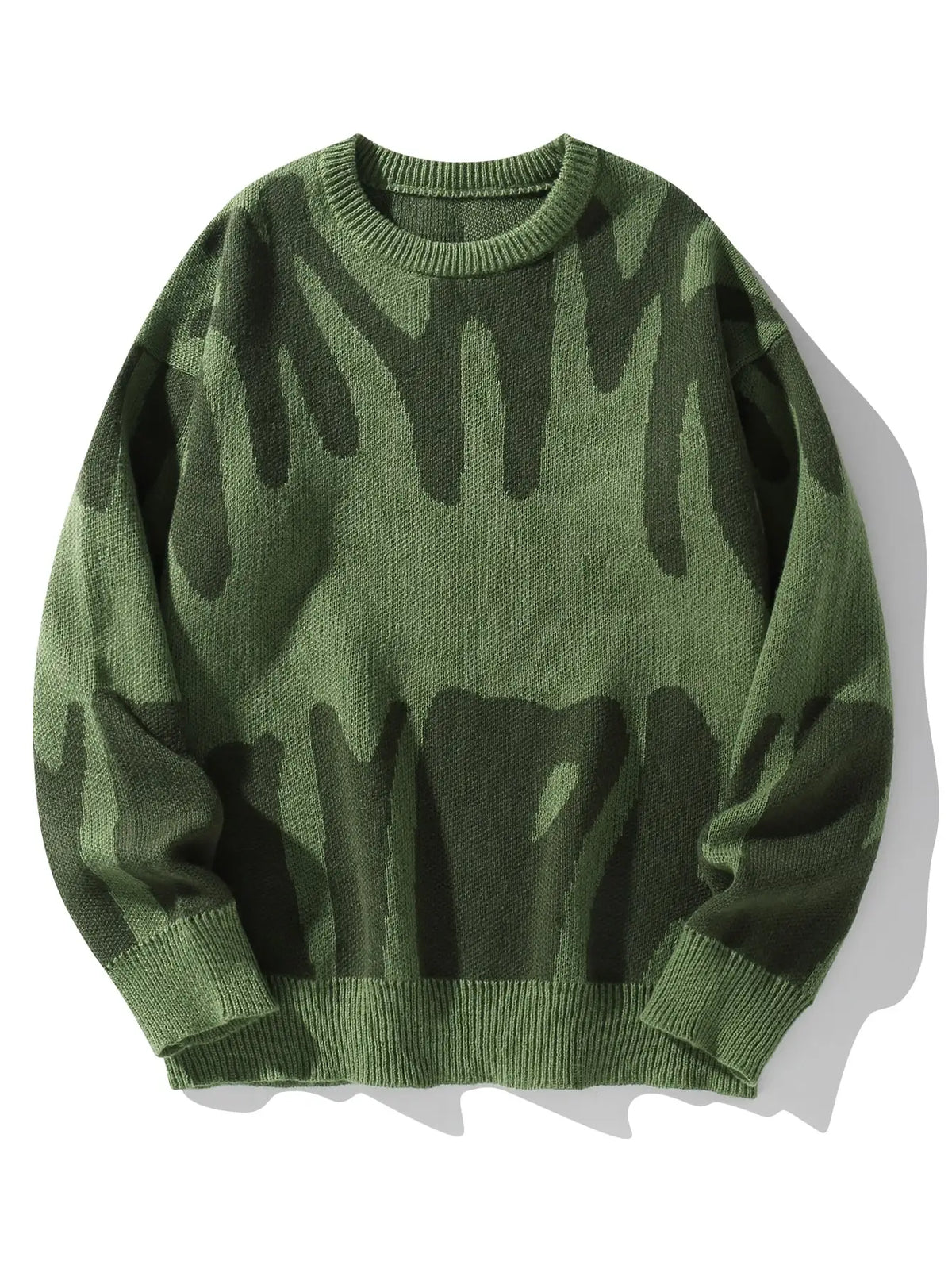 Irregular Jacquard Pattern Pullover Sweater