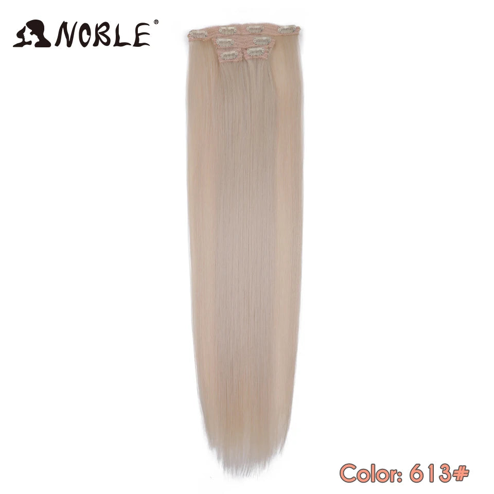 Synthetic Clip Hair Extensions 4Pcs/Set 24 Inch Long Straight Ombre 8 Clips In Hair Extensions For Women Hair Piece