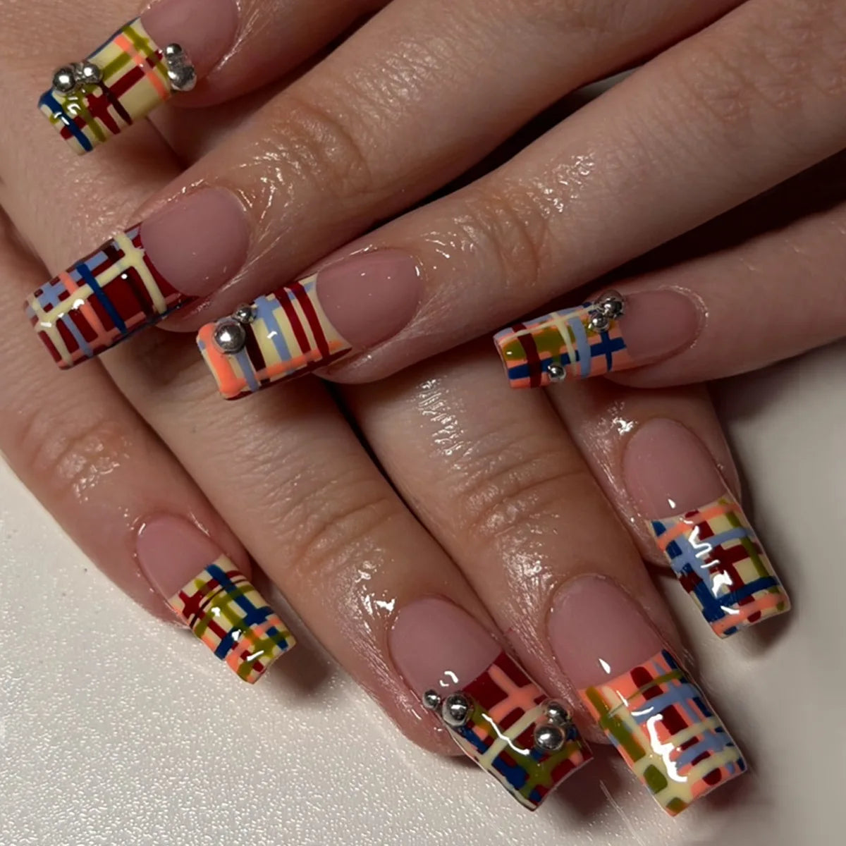 24pcs Y2K Sweet Stars Press On Nails