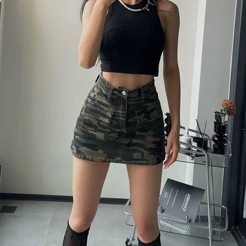 Camouflage Cargo Skirt