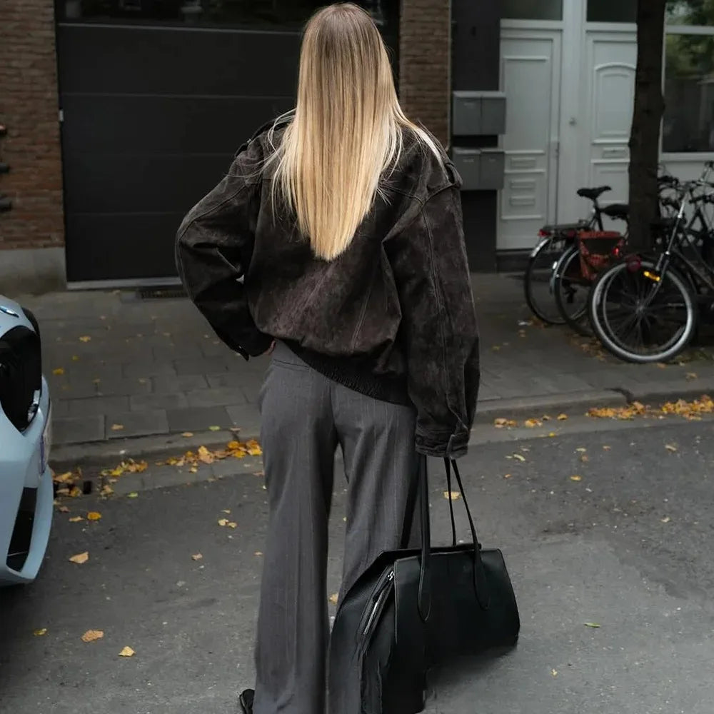 Suede Bomber Jacket