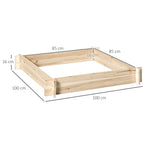 Outsunny Garden wooden Arriate urban garden floor 100x100x16cm Natural