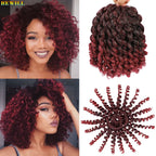 Ombre Jamaican Bounce Wand Curl Crochet Hair 8 inch Short Synthetic Wand Curly Crochet Braids Hair