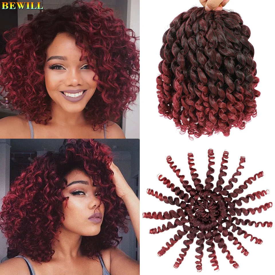 Ombre Jamaican Bounce Wand Curl Crochet Hair 8 inch Short Synthetic Wand Curly Crochet Braids Hair