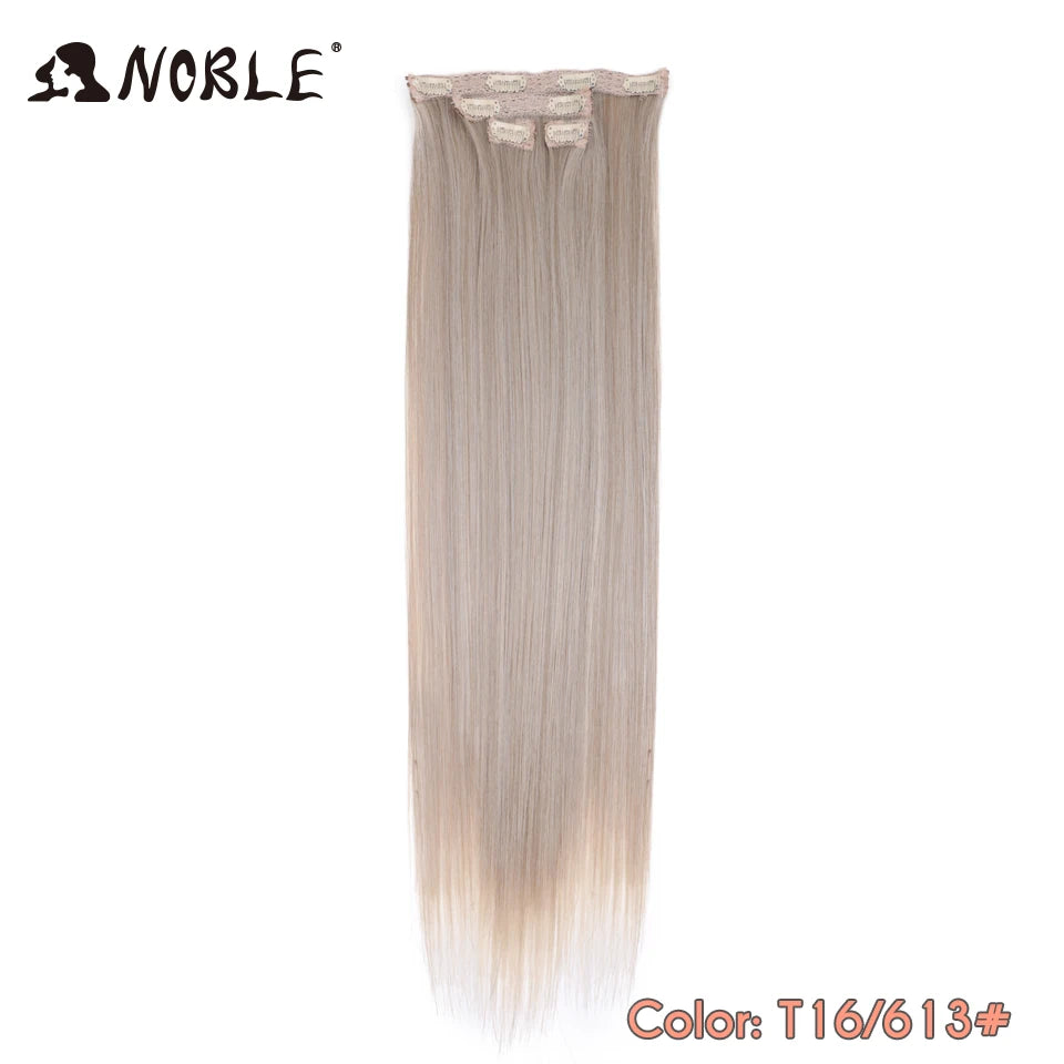 Synthetic Clip Hair Extensions 4Pcs/Set 24 Inch Long Straight Ombre 8 Clips In Hair Extensions For Women Hair Piece