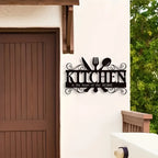 Art Deco Inspired Black Metal Kitchen Wall Art