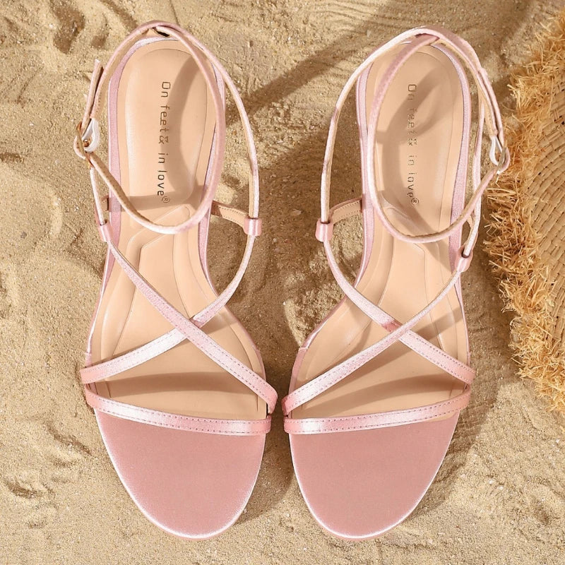 Cross Narrow Strap High Heeled Sandals