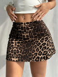 Falda con estampado de leopardo