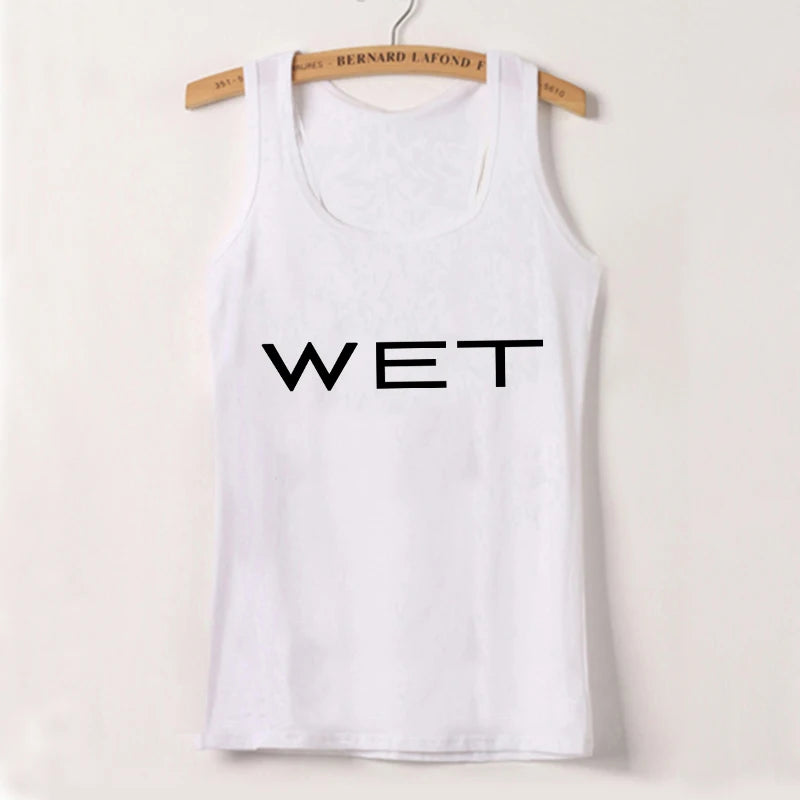 Wet Letter Print Crop Top