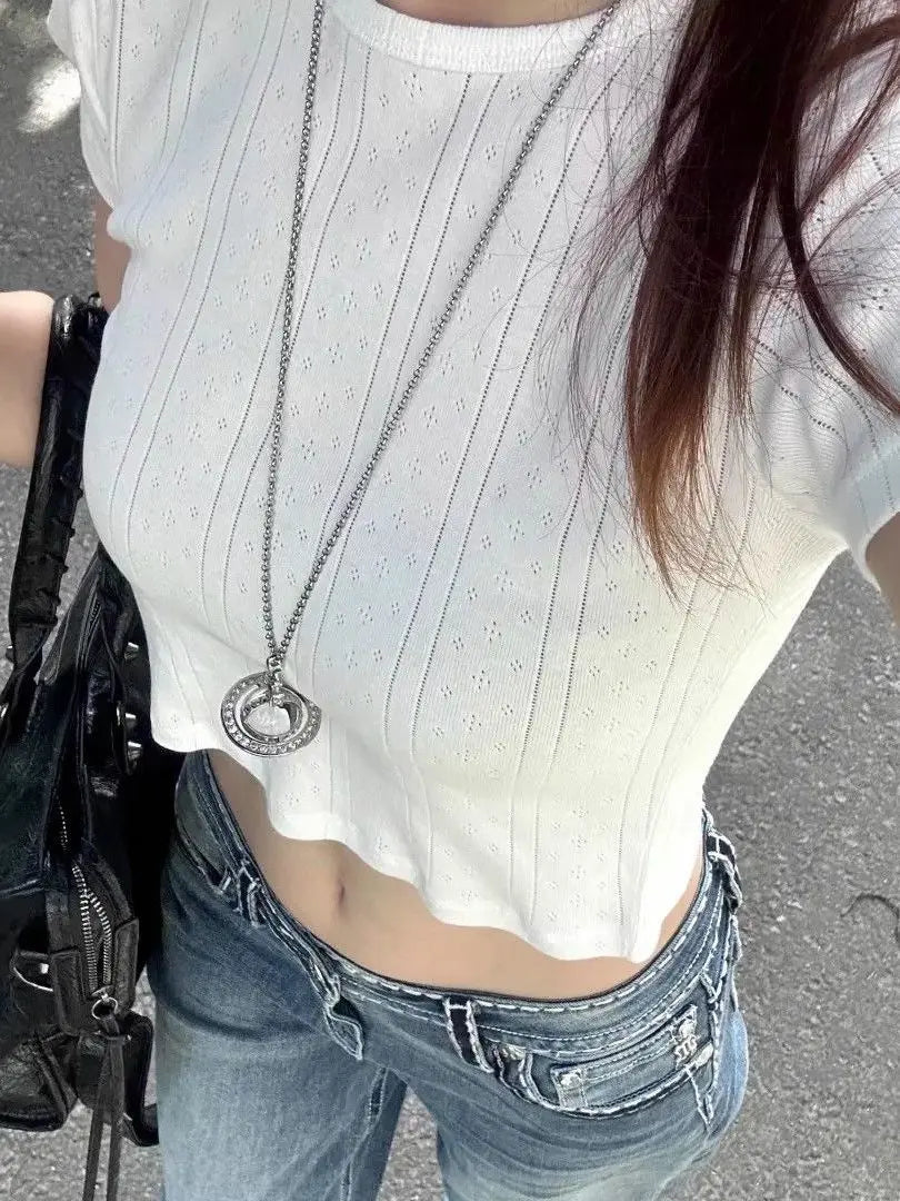 Vaqueros americanos retro desgastados con bordado en los bolsillos, diamantes de imitación, pantalones de mezclilla, pantalones de pierna recta, nuevos para mujer, estilo urbano