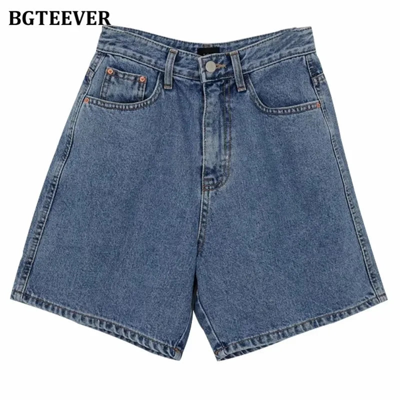 High Waist Straight Jean Short