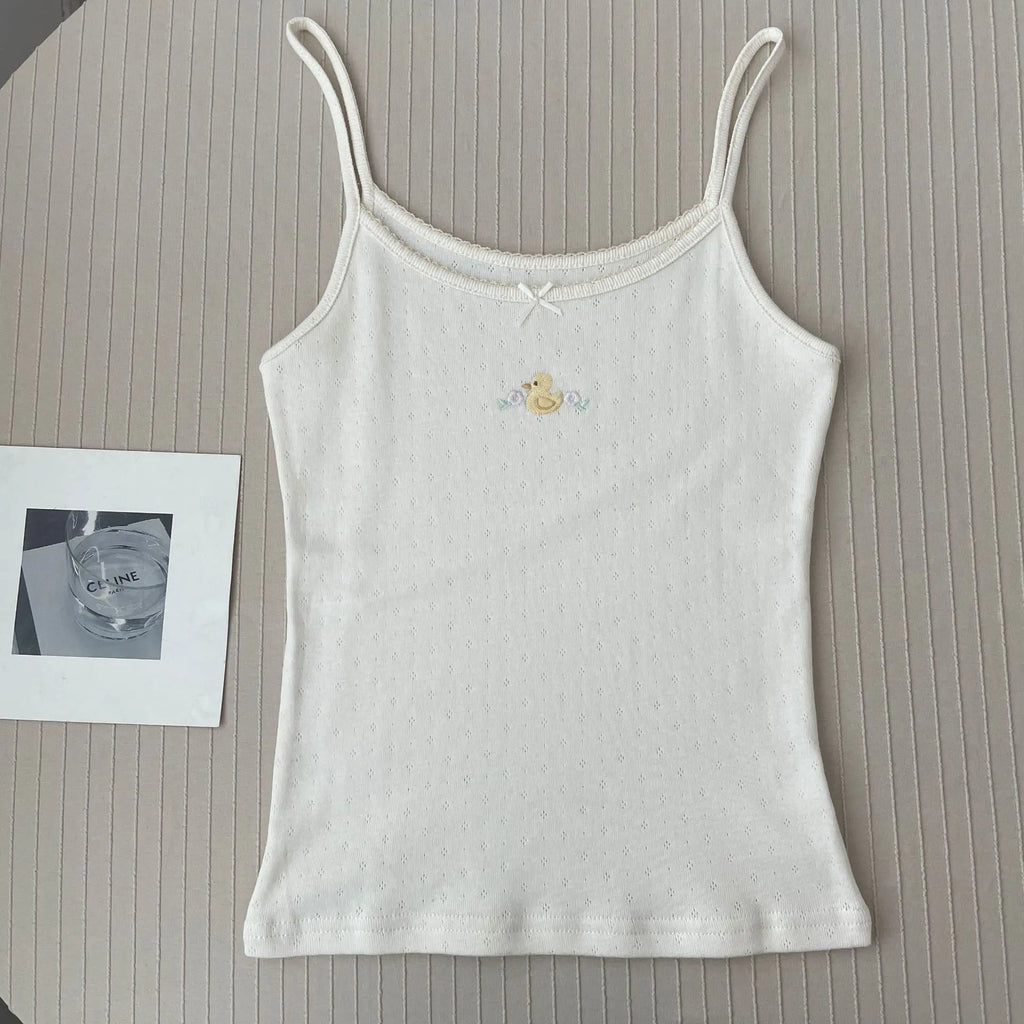 Floral Eyelet Bow Crop Top
