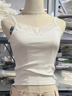 Sweet Lace Patchwork Slim Tank Top