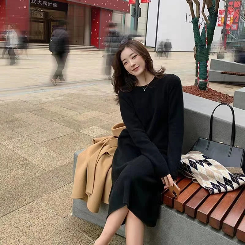 Cashmere Knit Knee-High Dress