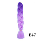 Synthetic 24Inch Long Jumbo Braids Extensions Yaki Straight Braiding Hair Afro Ombre Color Hair