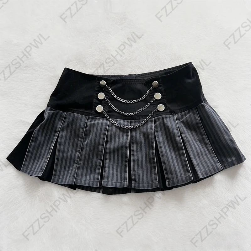 Falda mini de mujer Lolita Gótico Emo Estética Sexy Delgada Elegante con Lazo Estilo Jerky Capas Escalonadas Faldas Harajuku Lindas Modernas Gyaru