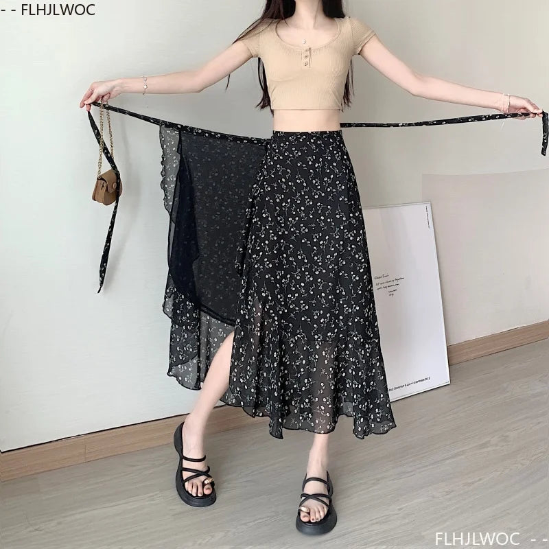 High-Waist Wrap Mini Skirt
