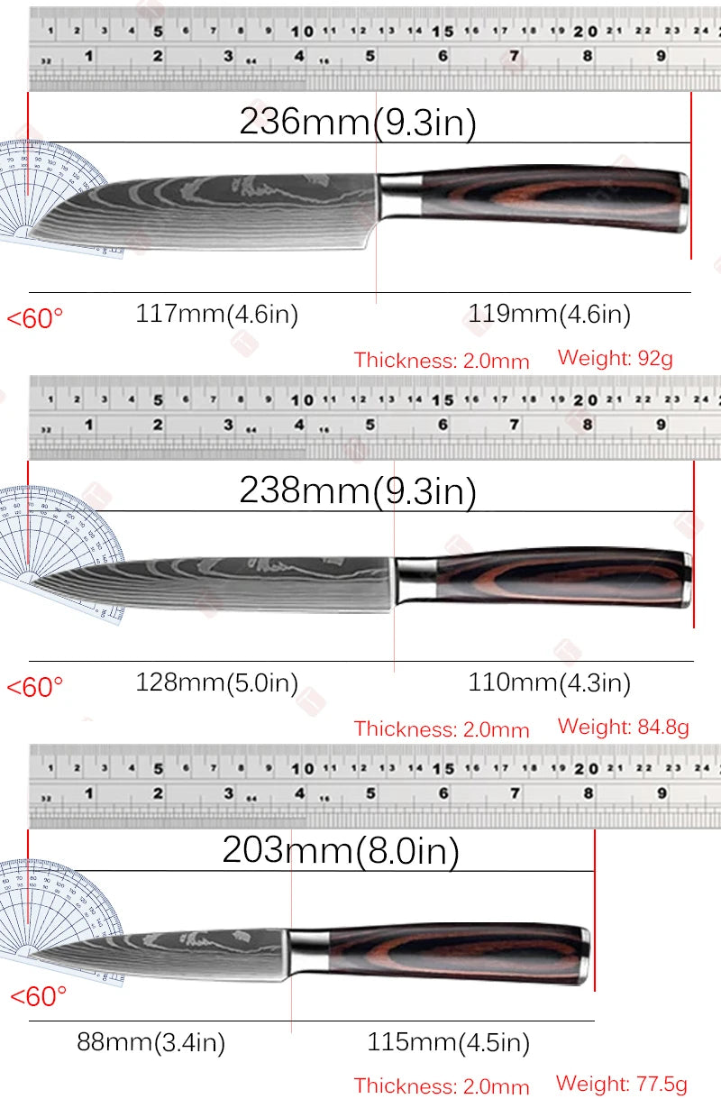 Santoku Cleaver Slicing Utility Chef Knife