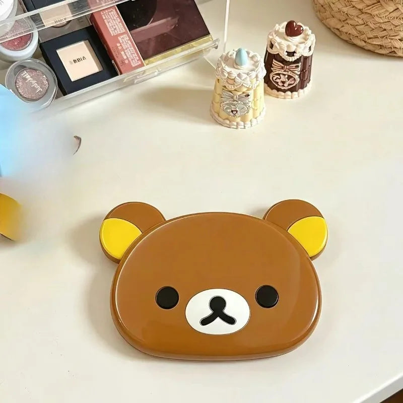 Portable Foldable Cartoon Bear Small Mirror with Travel Comb