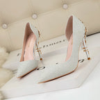 Rhinestone Silk Pumps