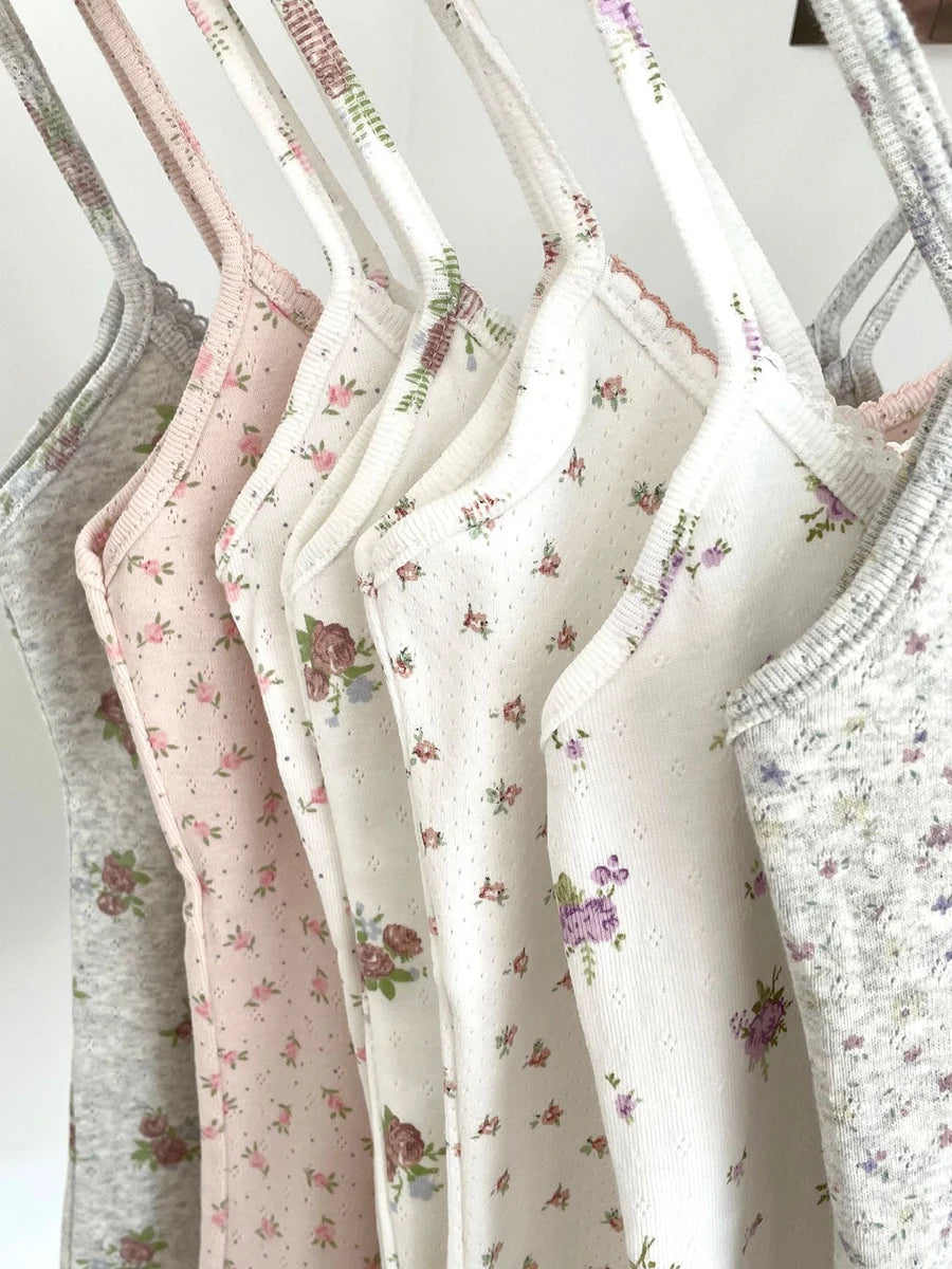 Floral Eyelet Bow Crop Top