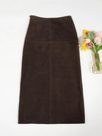 Sheepskin Suede Leather Skirt
