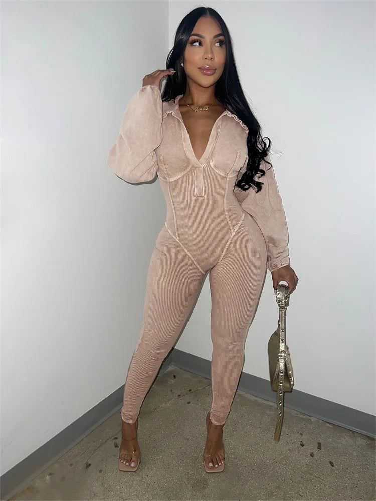 Washed Distressed Jumpsuit