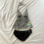 Nuevo top lencero sexy con estampado de rayas para mujer, de corte ajustado y sin espalda, estilo Y2K, lanzado en el verano de