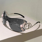 Rimless Sunglasses with Rhinestones