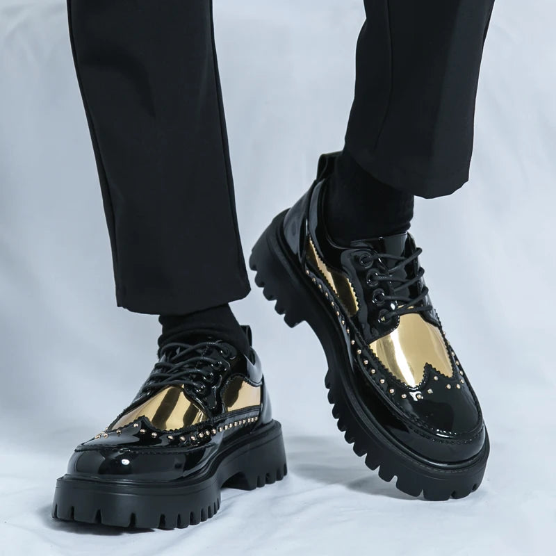Rivet Thick-Soled Dress Shoes