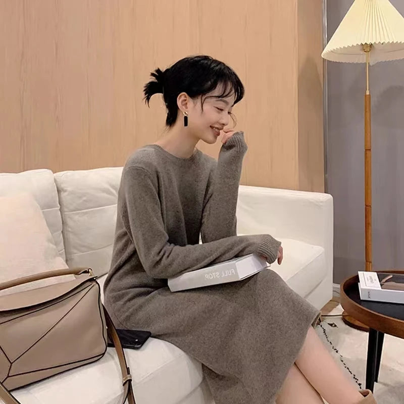 Cashmere Knit Knee-High Dress