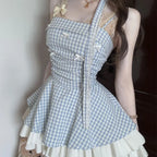 Vestido palabra de honor con lazo
