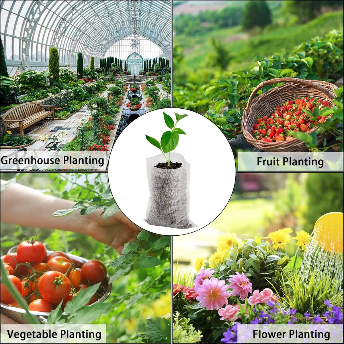 100-1000PCS Biodegradable Seedling Bags