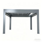 Motorized Retractable Outdoor Gazebo with Louvered Roof, Waterproof, Pressure & UV Resistant