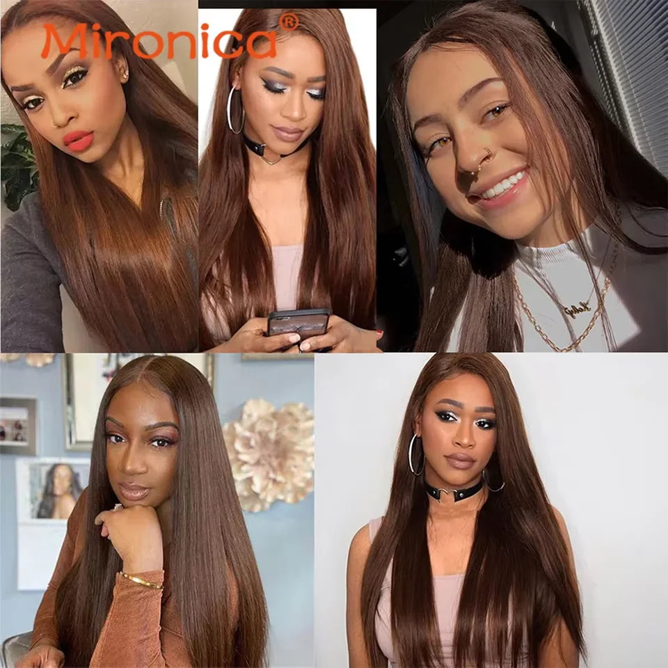 Chocolate Brown Straight Human Hair Bundles