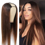 1B30 Honey Blonde Color Straight V Part Wig No Leave Out Glueless Brazilian Remy Human Hair Upgrade U Part Wigs For Black Women