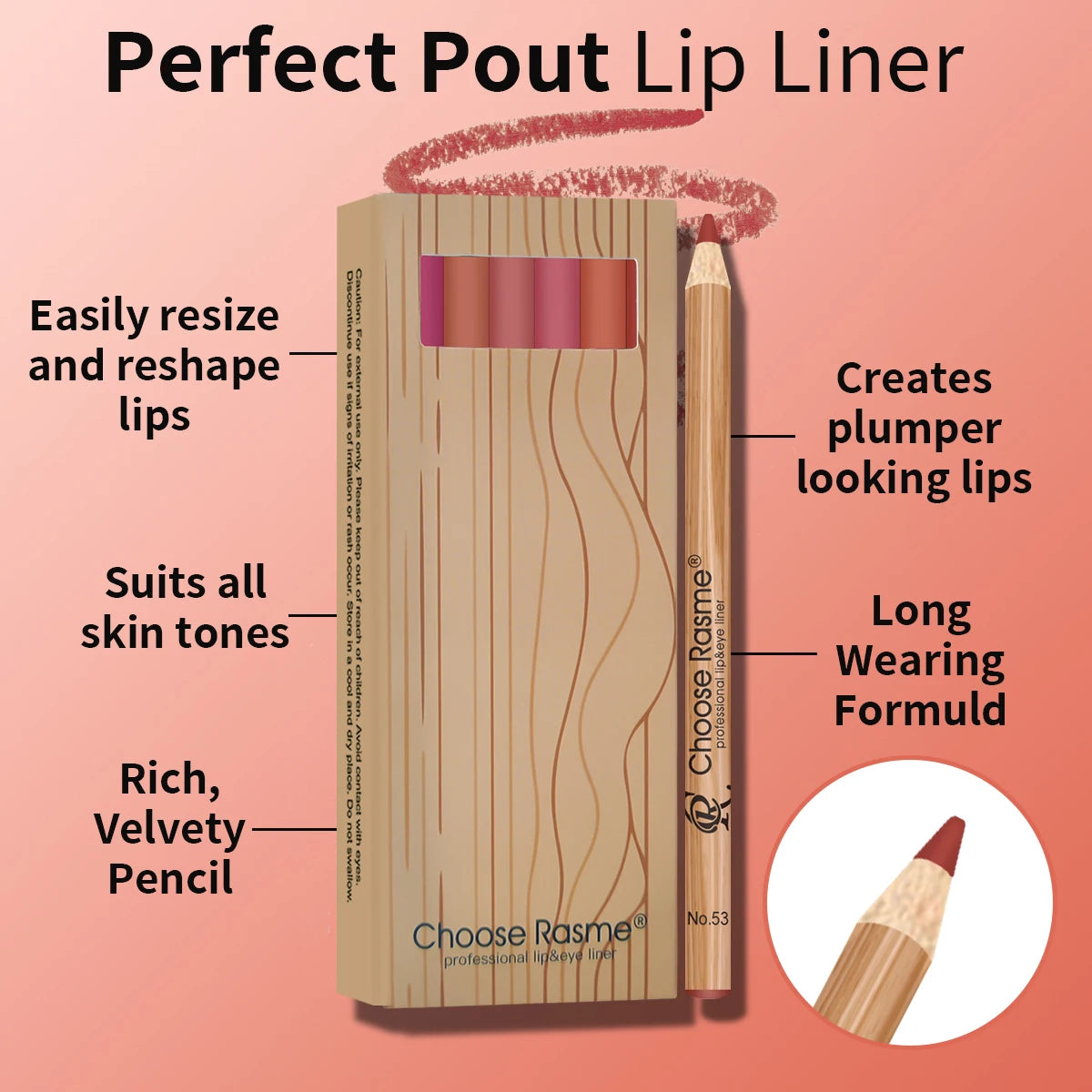 12 Matte Lip Liner Pencil Set