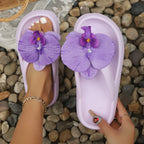 Orchid Floral Platform Flip-Flops