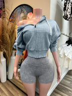 Thick Hooded Sports Shorts Set