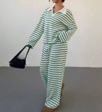 Casual Loose Striped Pants Set