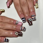 24 unidades de uñas postizas Y2K con estrellas dulces