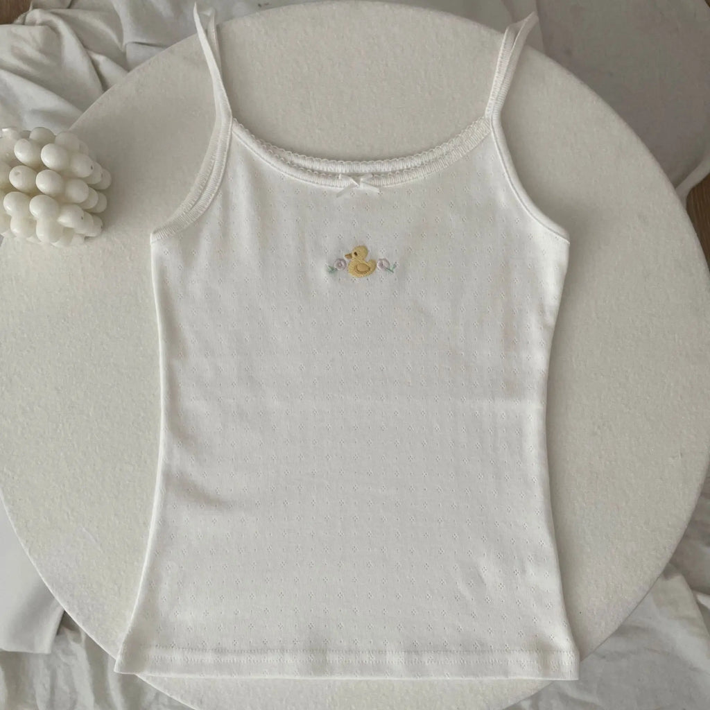 Floral Eyelet Bow Crop Top