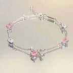 Sparkling Cherry Blossoms Butterfly Bracelet