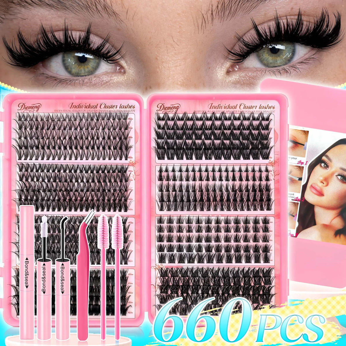 660PCS+132PCS Lash Clusters Kit All-in-One DIY Lash Extension Tools Set