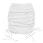 Faldas de Verano para Mujer con Cordones 2022 Hilo de Punto Lateral con Cordón Elástico Corrugado Sexy Cadera Ajustable Casual WSL4321
